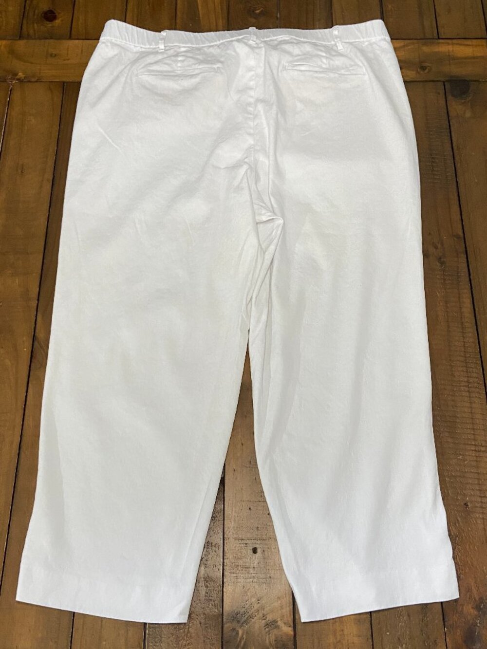 J.Jill White Linen Stretch Pull-On Cropped Capri Pants 2X - Picture 2 of 8
